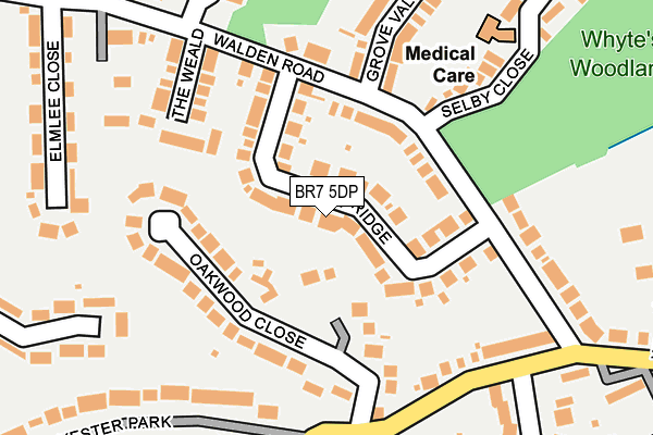 BR7 5DP map - OS OpenMap – Local (Ordnance Survey)