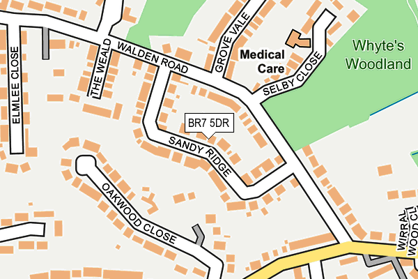 BR7 5DR map - OS OpenMap – Local (Ordnance Survey)