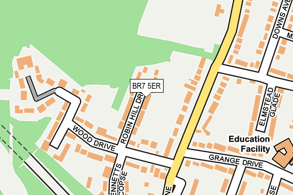 BR7 5ER map - OS OpenMap – Local (Ordnance Survey)