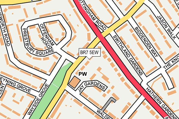 BR7 5EW map - OS OpenMap – Local (Ordnance Survey)