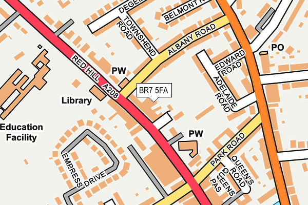 BR7 5FA map - OS OpenMap – Local (Ordnance Survey)