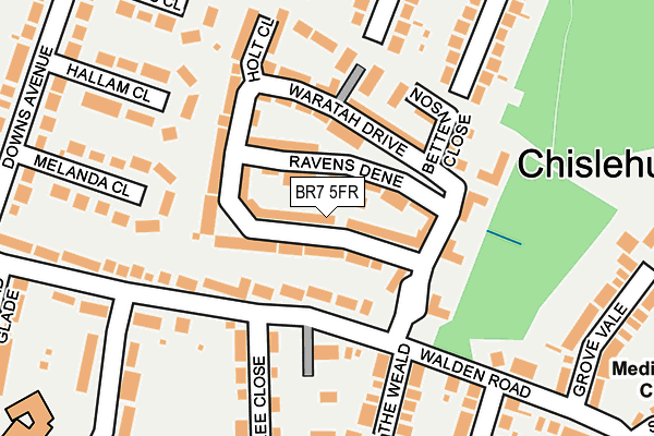 BR7 5FR map - OS OpenMap – Local (Ordnance Survey)