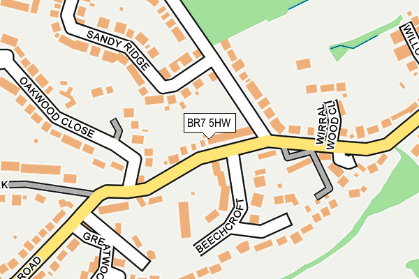 BR7 5HW map - OS OpenMap – Local (Ordnance Survey)