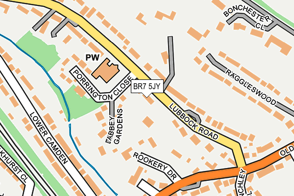BR7 5JY map - OS OpenMap – Local (Ordnance Survey)