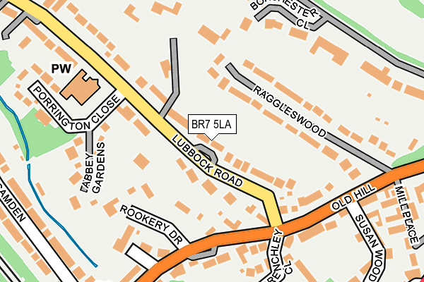 BR7 5LA map - OS OpenMap – Local (Ordnance Survey)