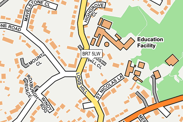 BR7 5LW map - OS OpenMap – Local (Ordnance Survey)