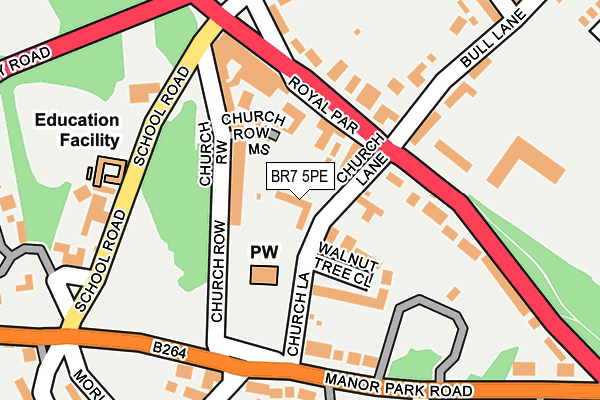 BR7 5PE map - OS OpenMap – Local (Ordnance Survey)