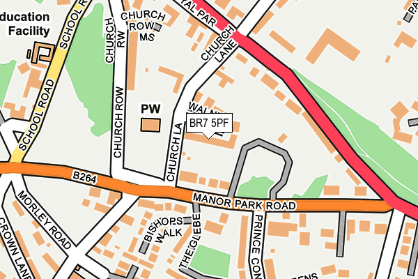 BR7 5PF map - OS OpenMap – Local (Ordnance Survey)