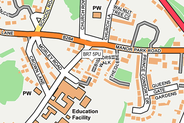 BR7 5PU map - OS OpenMap – Local (Ordnance Survey)