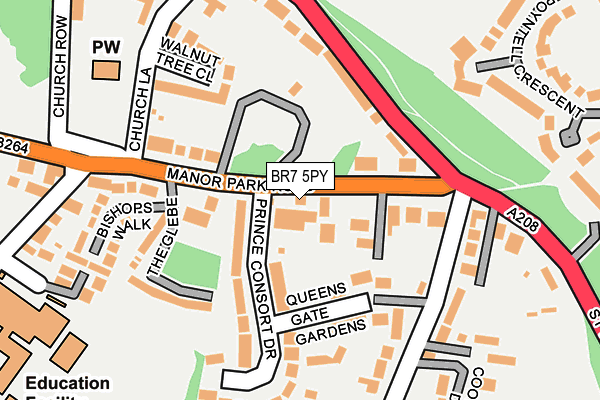 BR7 5PY map - OS OpenMap – Local (Ordnance Survey)