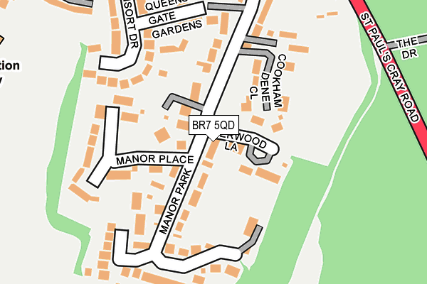 BR7 5QD map - OS OpenMap – Local (Ordnance Survey)
