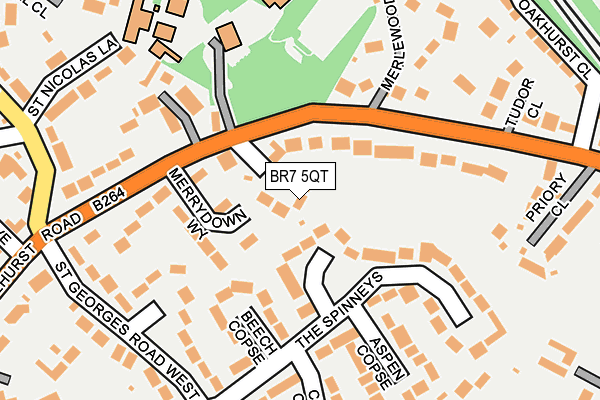 BR7 5QT map - OS OpenMap – Local (Ordnance Survey)
