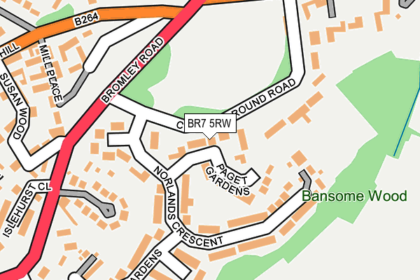 BR7 5RW map - OS OpenMap – Local (Ordnance Survey)