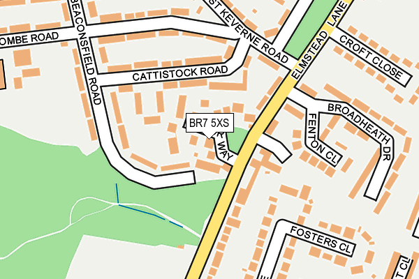 BR7 5XS map - OS OpenMap – Local (Ordnance Survey)