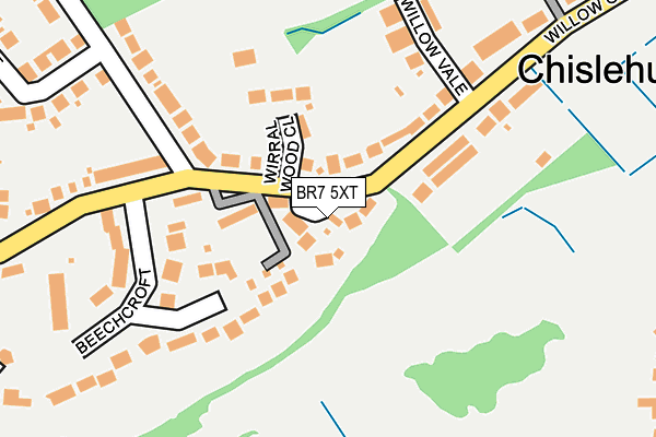 BR7 5XT map - OS OpenMap – Local (Ordnance Survey)