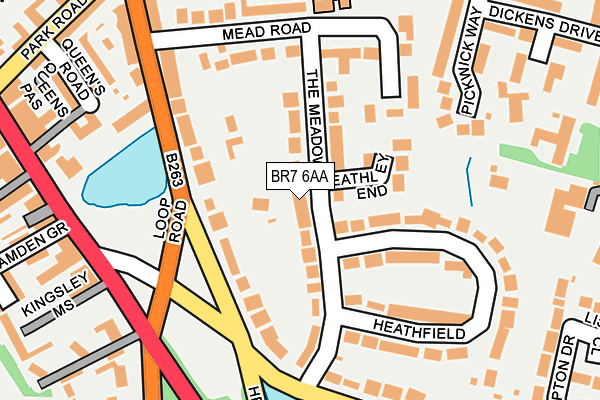 BR7 6AA map - OS OpenMap – Local (Ordnance Survey)