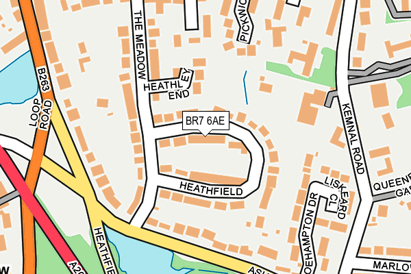 BR7 6AE map - OS OpenMap – Local (Ordnance Survey)