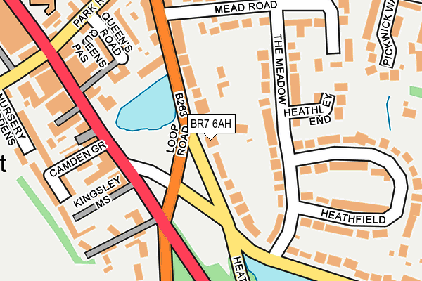 BR7 6AH map - OS OpenMap – Local (Ordnance Survey)