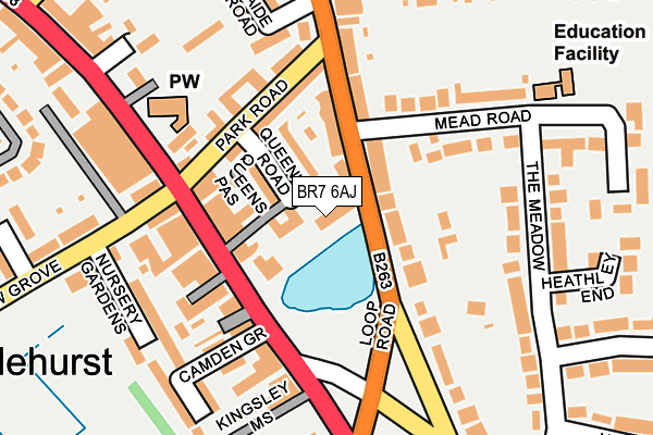 BR7 6AJ map - OS OpenMap – Local (Ordnance Survey)