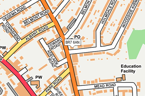 BR7 6AN map - OS OpenMap – Local (Ordnance Survey)