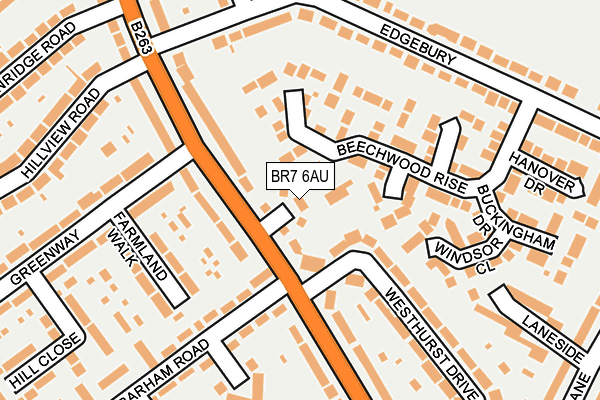 BR7 6AU map - OS OpenMap – Local (Ordnance Survey)