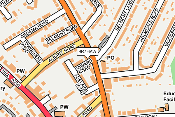 BR7 6AW map - OS OpenMap – Local (Ordnance Survey)