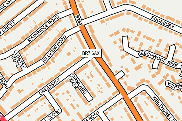 BR7 6AX map - OS OpenMap – Local (Ordnance Survey)