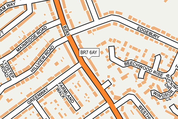 BR7 6AY map - OS OpenMap – Local (Ordnance Survey)