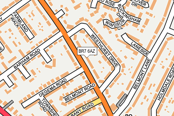 BR7 6AZ map - OS OpenMap – Local (Ordnance Survey)
