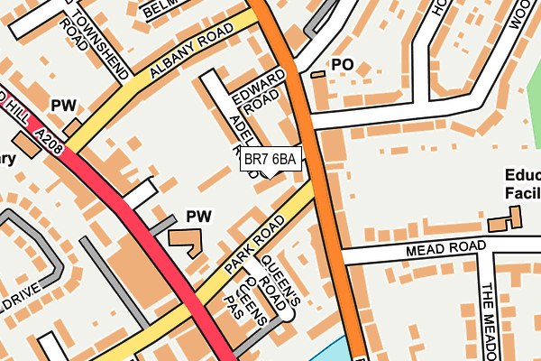 BR7 6BA map - OS OpenMap – Local (Ordnance Survey)
