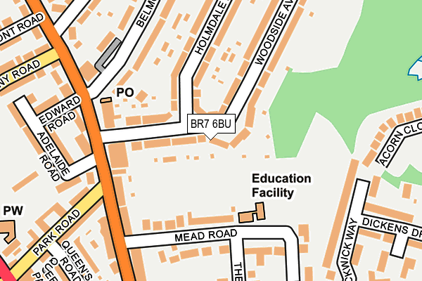 BR7 6BU map - OS OpenMap – Local (Ordnance Survey)