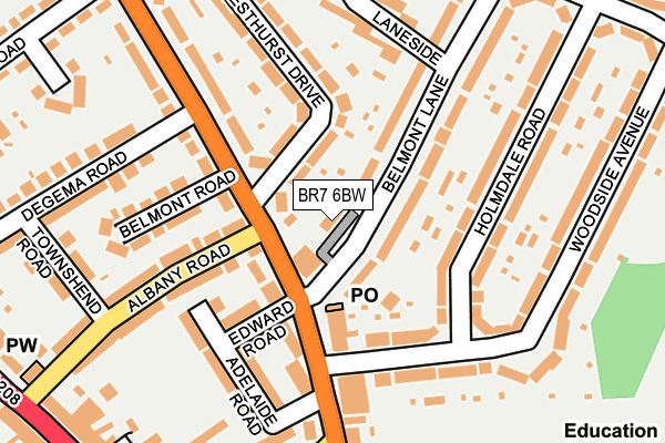 BR7 6BW map - OS OpenMap – Local (Ordnance Survey)