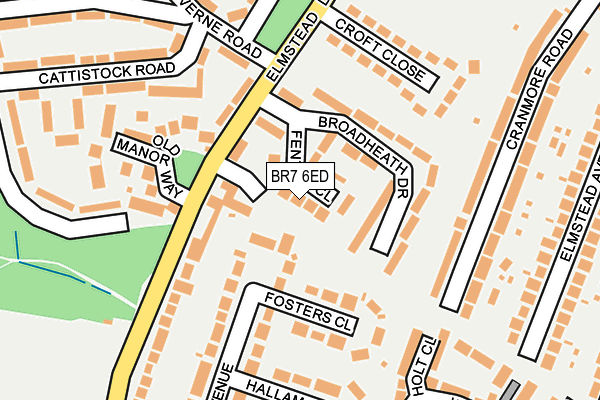 BR7 6ED map - OS OpenMap – Local (Ordnance Survey)