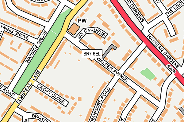 BR7 6EL map - OS OpenMap – Local (Ordnance Survey)