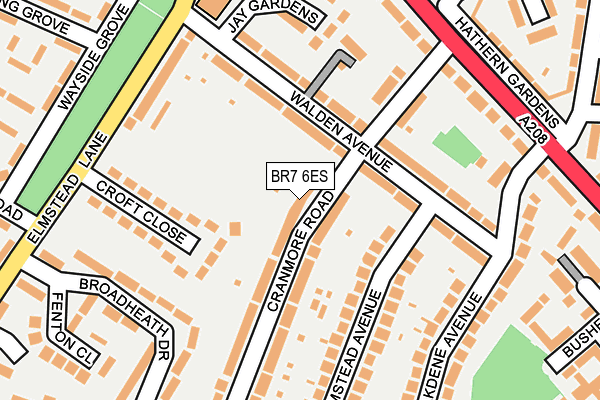BR7 6ES map - OS OpenMap – Local (Ordnance Survey)