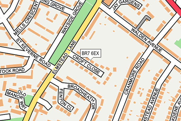 BR7 6EX map - OS OpenMap – Local (Ordnance Survey)