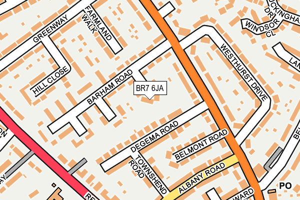BR7 6JA map - OS OpenMap – Local (Ordnance Survey)