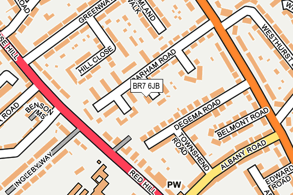 BR7 6JB map - OS OpenMap – Local (Ordnance Survey)