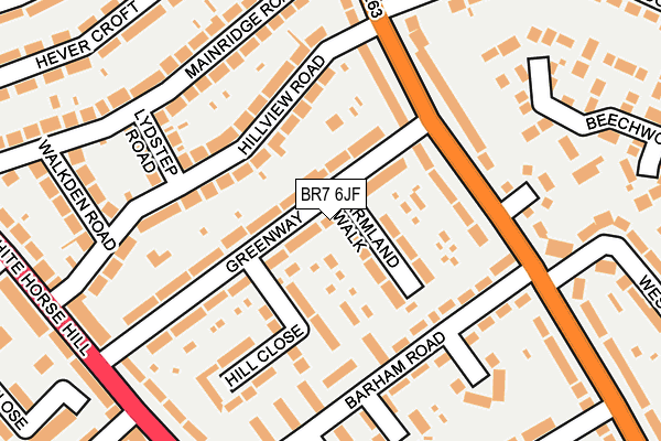 BR7 6JF map - OS OpenMap – Local (Ordnance Survey)
