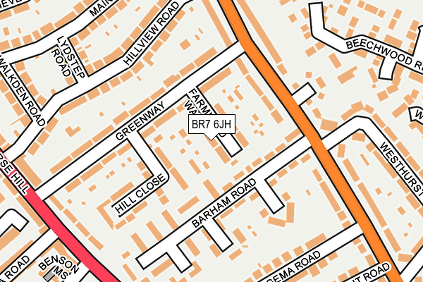 BR7 6JH map - OS OpenMap – Local (Ordnance Survey)