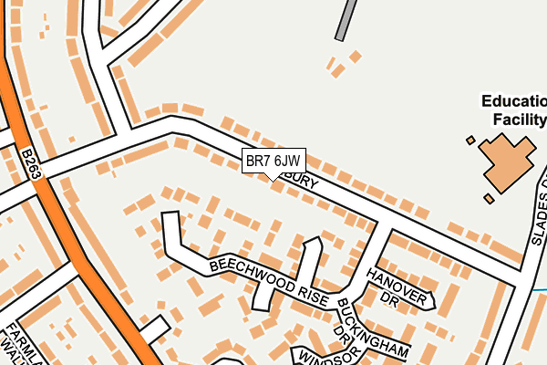 BR7 6JW map - OS OpenMap – Local (Ordnance Survey)