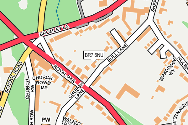 BR7 6NU map - OS OpenMap – Local (Ordnance Survey)