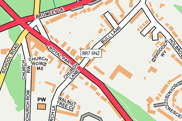 BR7 6NZ map - OS OpenMap – Local (Ordnance Survey)