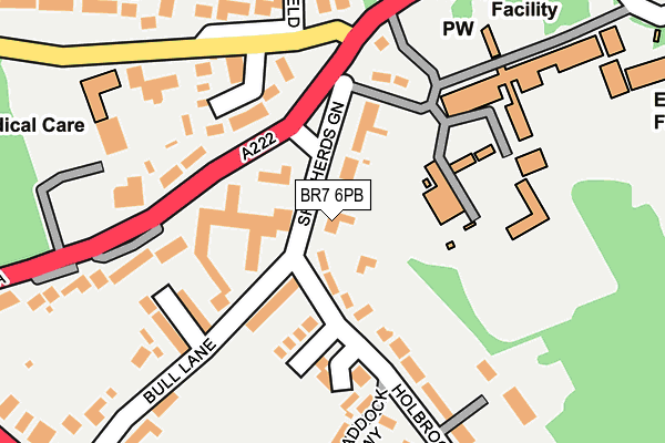 BR7 6PB map - OS OpenMap – Local (Ordnance Survey)