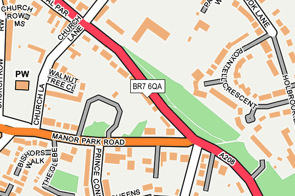 BR7 6QA map - OS OpenMap – Local (Ordnance Survey)