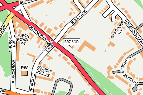 BR7 6QD map - OS OpenMap – Local (Ordnance Survey)