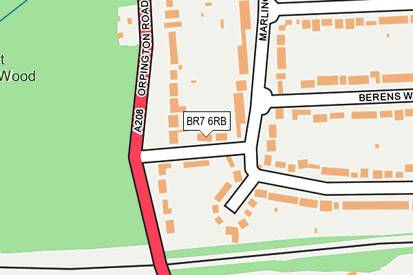 BR7 6RB map - OS OpenMap – Local (Ordnance Survey)