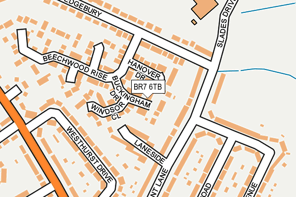 BR7 6TB map - OS OpenMap – Local (Ordnance Survey)