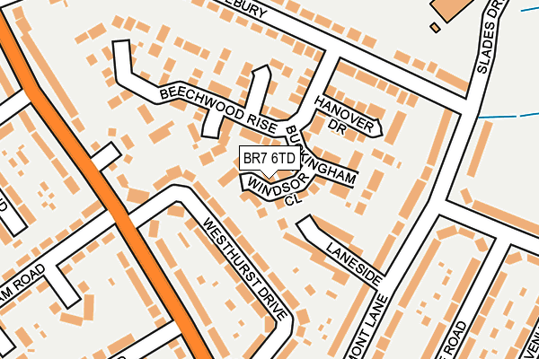 BR7 6TD map - OS OpenMap – Local (Ordnance Survey)