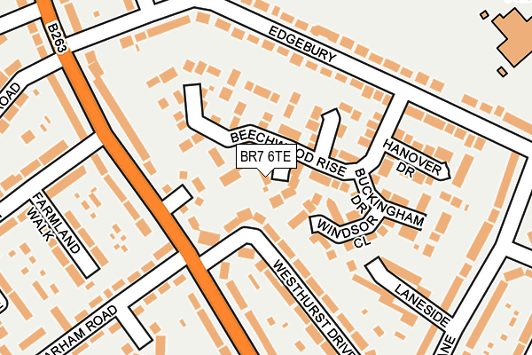 BR7 6TE map - OS OpenMap – Local (Ordnance Survey)